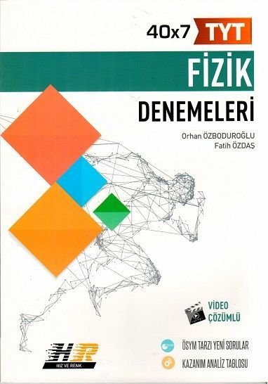 Hız ve Renk Yayınları TYT Fizik 40x7 Denemeleri