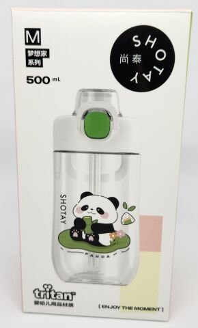 Shotay ST-7011 500ML Pipetli-Pipetsiz Tritan Mavi Şeffaf Matara Taşıma Aparatlı