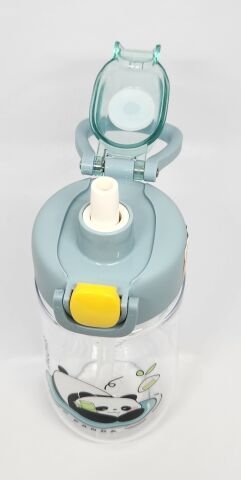 Shotay ST-7011 500ML Pipetli-Pipetsiz Tritan Mavi Şeffaf Matara Taşıma Aparatlı