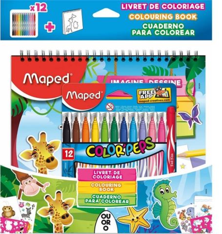 Maped Jungle Keçeli Kalem 12li + Boyama Kitabı