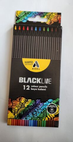 Adel Blackline 12 Renk Kuru Boya Karton Kutu