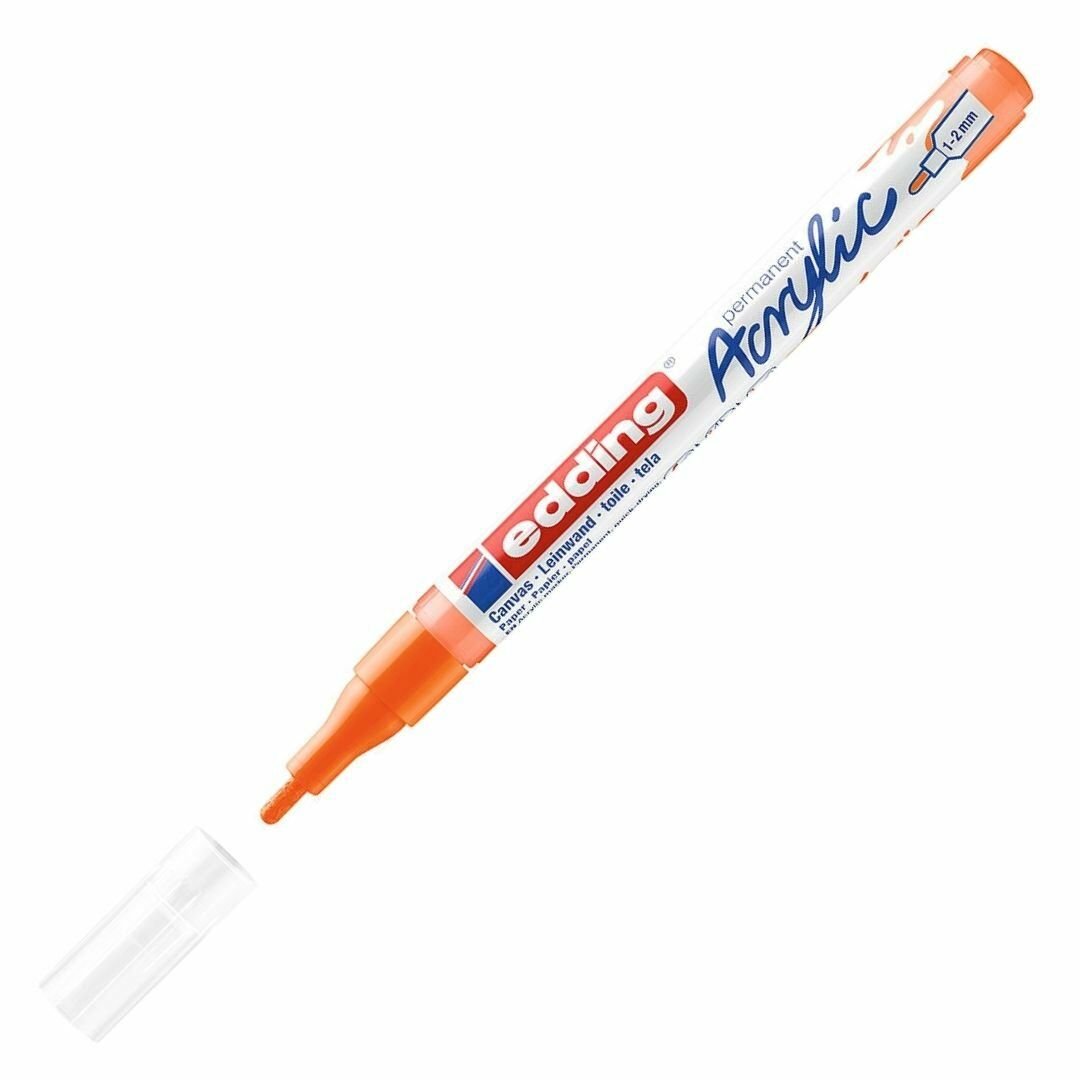 Edding 5300 Akrilik Markör 1-2mm Yuvalak Uç Fosforlu Turuncu
