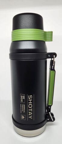 Shotay Vacuum Bottle 2 Lt Vakum Termos ST-8217Siyah Yeşil