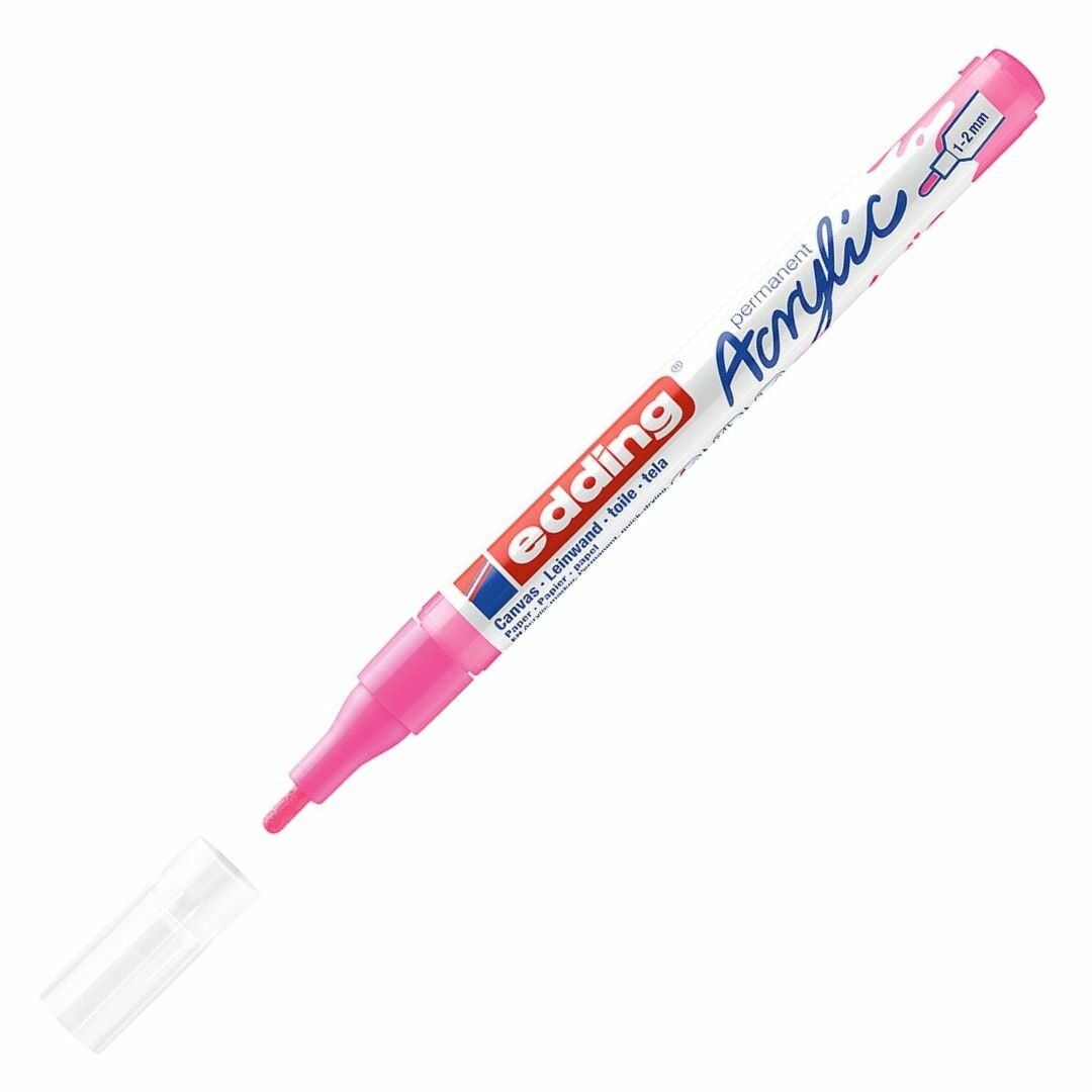 Edding 5300 Akrilik Markör 1-2mm Yuvalak Uç Fosforlu Pembe