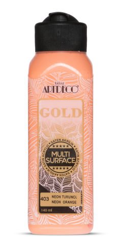 Artdeco Gold Multi-Surface Neon Akrilik Boya 140ml Neon Turuncu 403