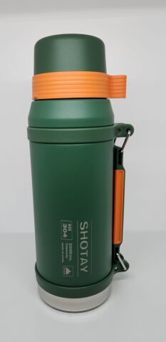Shotay Vacuum Bottle 2 Lt Vakum Termos ST-8217 Haki - Turuncu
