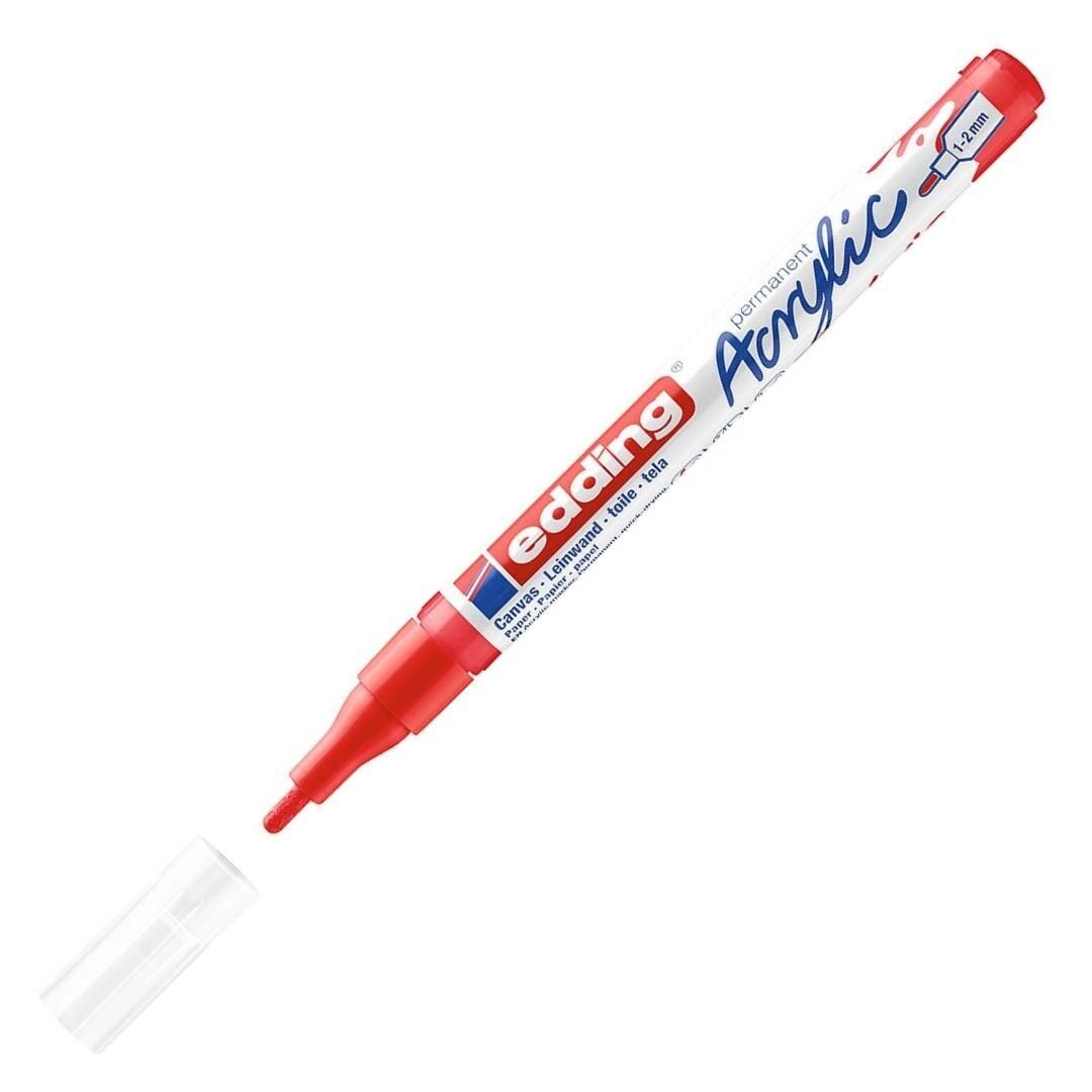 Edding 5300 Akrilik Markör 1-2mm Yuvalak Uç Trafi̇k Kırmızı