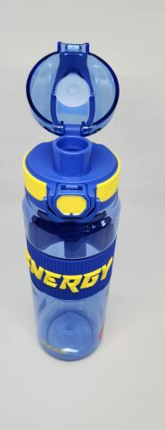 Shotay DL-24636 870ML Pipetli-Pipetsiz Tritan Mavi Şeffaf Matara Taşıma Aparatlı