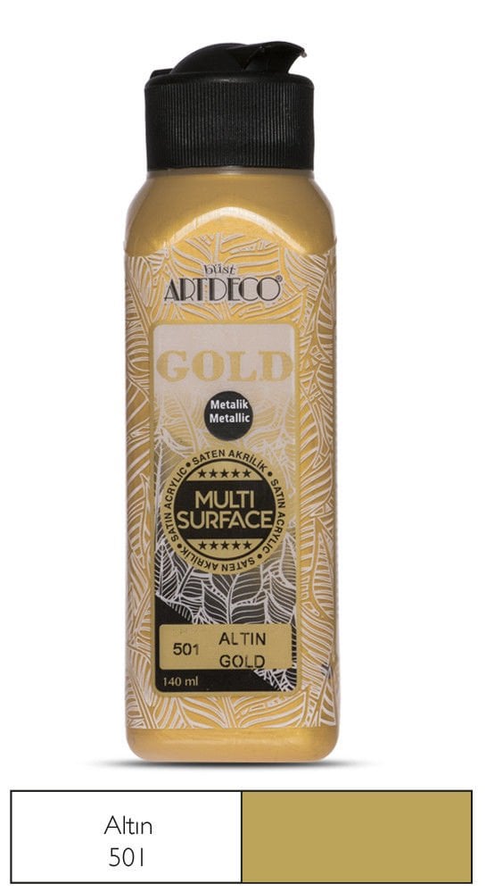 Artdeco Gold Multi-Surface Metalik Akrilik Boya 140ml Altın