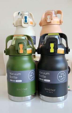 Shotay Phone Holder ST-8250 Kulplu-Askılı Pipetli-Pipetsiz 2 farklı kullanım 1000ml Matara Siyah