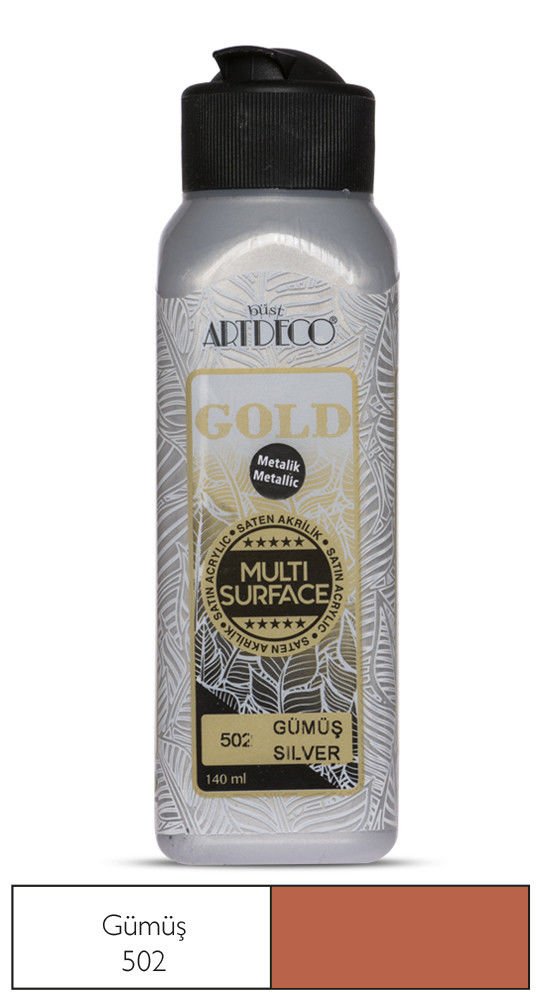 Artdeco Gold Multi-Surface Metalik Akrilik Boya 140ml Gümüş