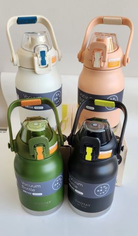 Shotay Phone Holder ST-8250 Kulplu-Askılı Pipetli-Pipetsiz 2 farklı kullanım 1000ml Matara Krem