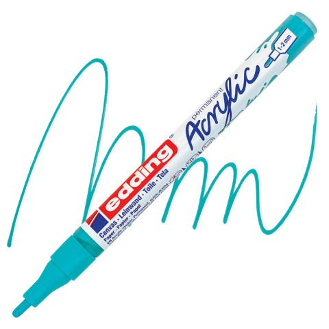Edding 5300 Akrilik Markör 1-2mm Yuvalak Uç Parlak Turkuaz
