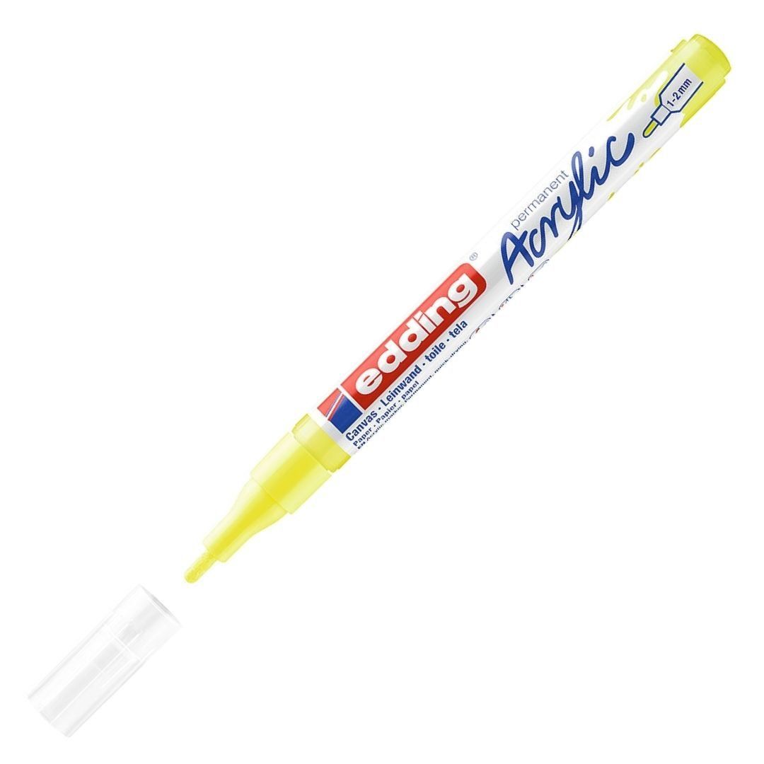Edding 5300 Akrilik Markör 1-2mm Yuvalak Uç Fosforlu Sarı