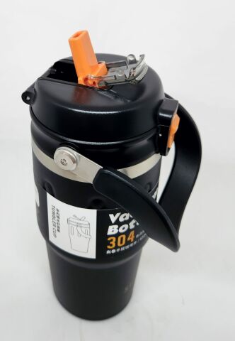Shotay Journey ST-8166 650ml Çift Kullanımlı Kapak Mug Siyah-Turuncu