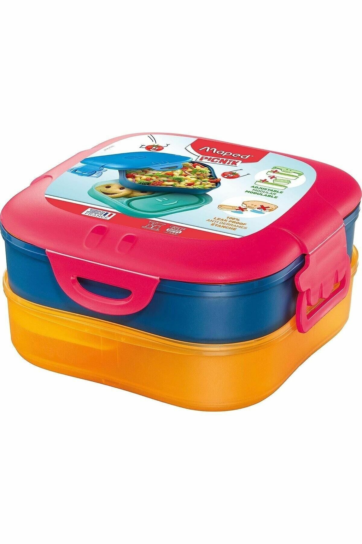 Picnik Lunch Box Yemek Kutusu (Beslenme Kutusu) 3Ü1 Arada 168 X 168 X 89Mm 1.4 Litre Pembe 870701