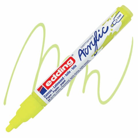 Edding 5100 Akrilik Markör 2-3mm Yuvarlak Uç Fosforlu Sarı