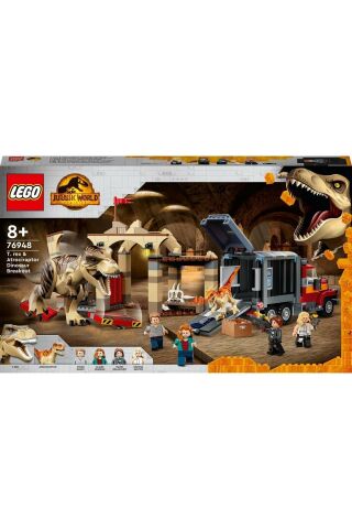 ® Jurassic World T. rex ve Atrociraptor Dinozor Kaçışı 76948 - Oyuncak Yapım Seti (466 Parça)
