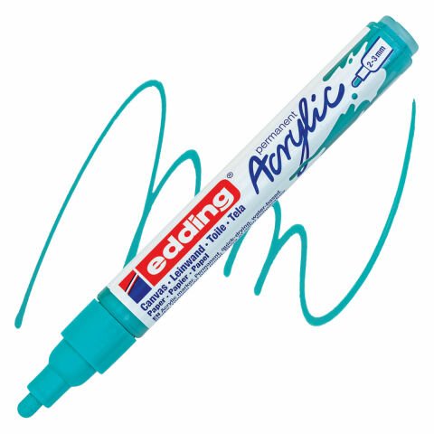 Edding 5100 Akrilik Markör 2-3mm Yuvarlak Uç Parlak Turkuaz