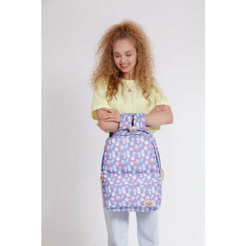 Kaukko Nature Okul Çantası 41X24X18 Kaktüs Lila (K1308)