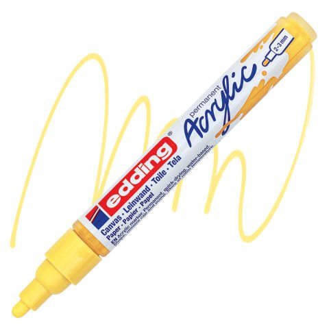 Edding 5100 Akrilik Markör 2-3mm Yuvarlak Uç Pastel Sarı