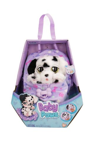 Baby Paws Sesli Yavru Köpek Pelüş 20 cm Dalmaçyalı Mor Çanta