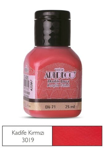 Artdeco Akrilik Boya 25ml Kadife Kırmızı 3019