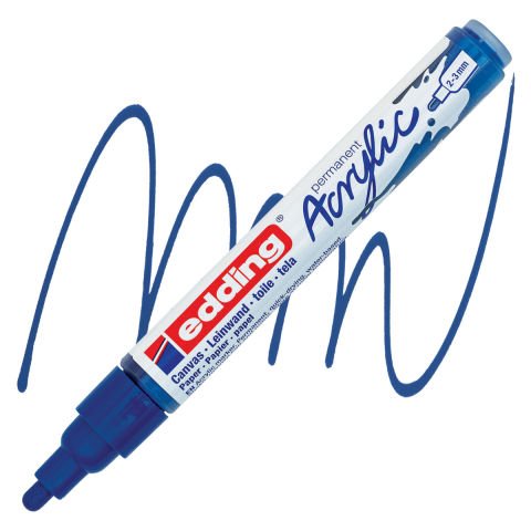 Edding 5100 Akrilik Markör 2-3mm Yuvarlak Uç Gece Mavi̇si̇