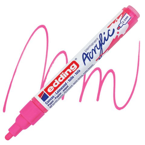Edding 5100 Akrilik Markör 2-3mm Yuvarlak Uç Fosforlu Pembe
