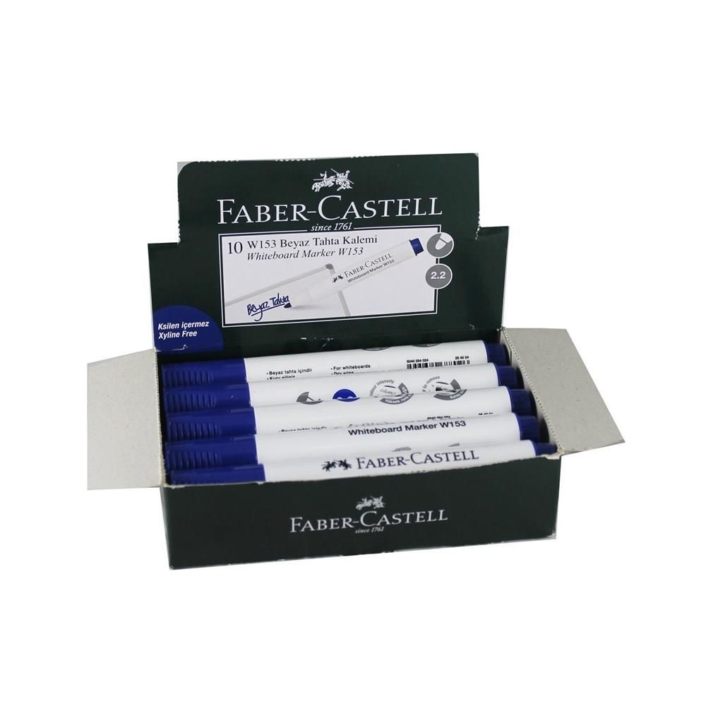 Faber-Castell Beyaz Tahta Kalemi Mavi 10'lu W153