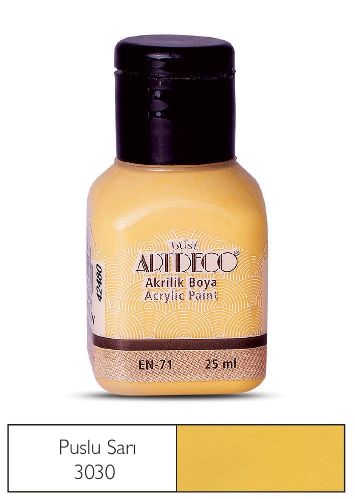 Artdeco Akrilik Boya 25ml Puslu Sarı 3030