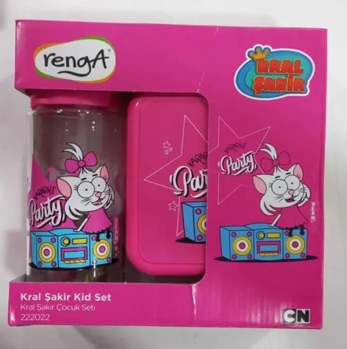 Gıpta Kral Şakir Pembe Karaoke Party Beslenme Kabı ve 500CC Matara