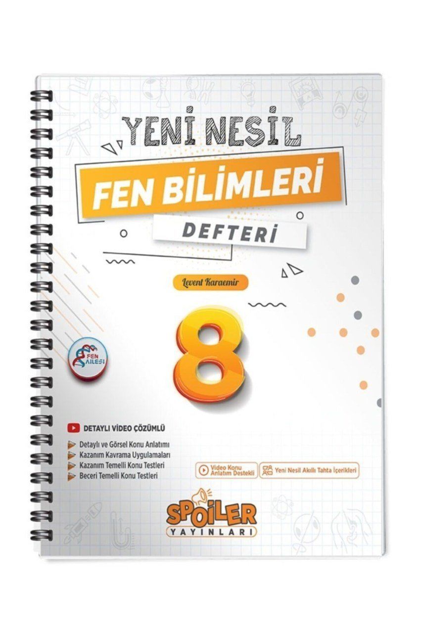 Spoiler Yayınları 8.sınıf Spoiler Yeni Nesil Fen Bilimleri Defteri