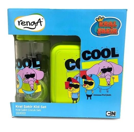Gıpta Kral Şakir Yeşil Cool Beslenme Kabı ve 500CC Matara