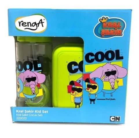 Gıpta Kral Şakir Yeşil Cool Beslenme Kabı ve 500CC Matara