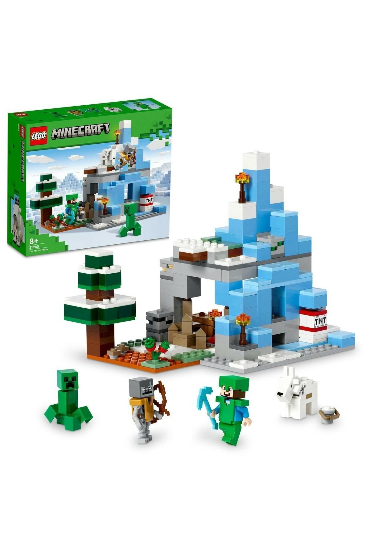 ® Minecraft® Donmuş Tepeler 21243 - 8 Yaş ve Üzeri Çocuklar için Oyuncak Yapım Seti (304 Parça)