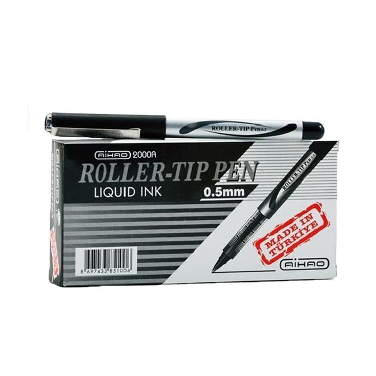 Aihao Ah-2000A Roller Kalem 0.5 mm Siyah 12'li
