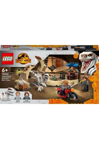® Jurassic World Atrociraptor Dinozor: Motosiklet Takibi 76945 - Oyuncak Yapım Seti (169 Parça)