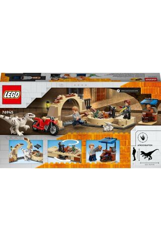 ® Jurassic World Atrociraptor Dinozor: Motosiklet Takibi 76945 - Oyuncak Yapım Seti (169 Parça)