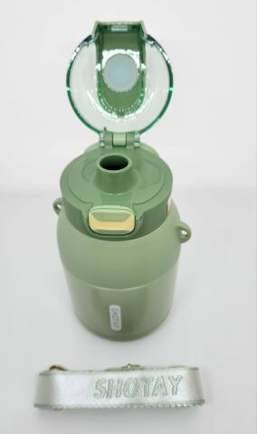 Shotay Dome ST-8081 800ml Çelik Pipetli-Pipetsiz Kullanım Termos Matara Yeşil