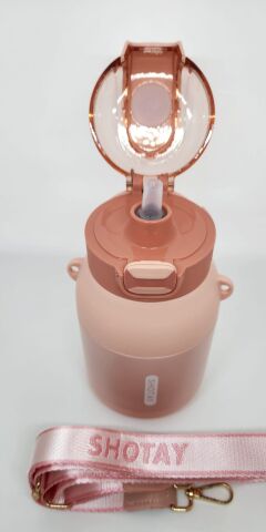 Shotay Dome ST-8081 800ml Çelik Pipetli-Pipetsiz Kullanım Termos Matara Pembe