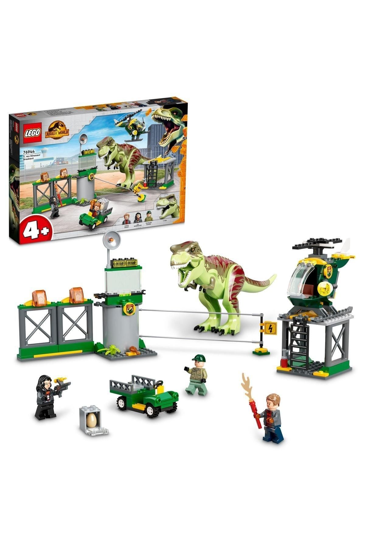 ® Jurassic World T. rex Dinozor Kaçışı 76944 -4 Yaş ve Üzeri Çocuklar için Yapım Seti(140 Parça)