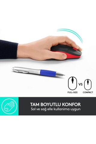M191 Kablosuz Optik Mouse - Kırmızı