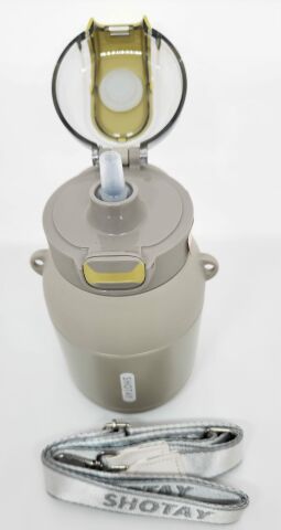 Shotay Dome ST-8081 800ml Çelik Pipetli-Pipetsiz Kullanım Termos Matara Gri