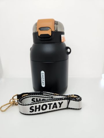 Shotay Dome ST-8081 800ml Çelik Pipetli-Pipetsiz Kullanım Termos Matara Siyah