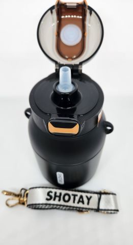 Shotay Dome ST-8081 800ml Çelik Pipetli-Pipetsiz Kullanım Termos Matara Siyah