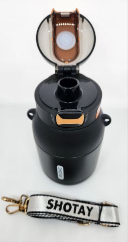 Shotay Dome ST-8081 800ml Çelik Pipetli-Pipetsiz Kullanım Termos Matara Siyah