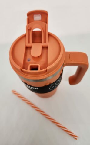Shotay Handle Mug ST-8169 680ml Pipetli-Pipetsiz Kullanım Termos Bardak Turuncu