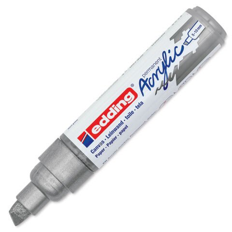 Edding 5000 Akrilik Boyama Markörü 5-10 mm Kesik Uç Gümüş
