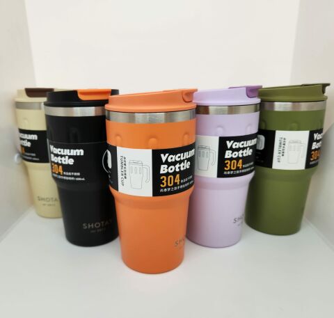 Shotay Handle Mug ST-8169 680ml Pipetli-Pipetsiz Kullanım Termos Bardak Yeşil